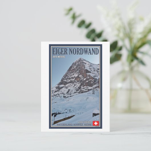 De noordmuur van de Eiger Briefkaart (Staand voorkant)