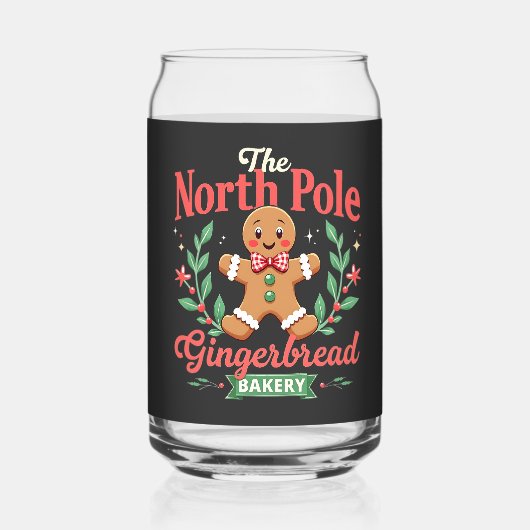 De Noordpool Gingerbread Bakery Kerstmis Blikvorm Glas (Voorkant)