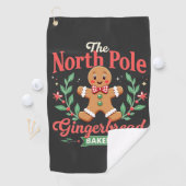 De Noordpool Gingerbread Bakery Kerstmis Golfhanddoek (Insitu)