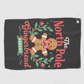 De Noordpool Gingerbread Bakery Kerstmis Golfhanddoek (Horizontaal)
