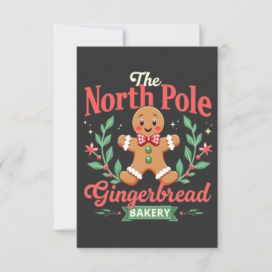 De Noordpool Gingerbread Bakery Kerstmis Kaart (Voorkant)