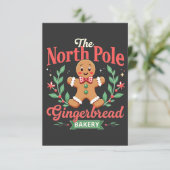 De Noordpool Gingerbread Bakery Kerstmis Kaart (Staand voorkant)