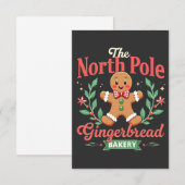 De Noordpool Gingerbread Bakery Kerstmis Kaart (Voorkant / Achterkant)