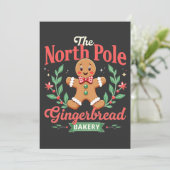 De Noordpool Gingerbread Bakery Kerstmis Kaart (Staand voorkant)