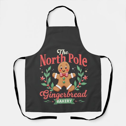 De Noordpool Gingerbread Bakery Kerstmis Schort (Voorkant)