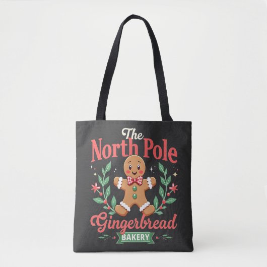 De Noordpool Gingerbread Bakery Kerstmis Tote Bag (Voorkant)