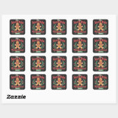 De Noordpool Gingerbread Bakery Kerstmis Vierkante Sticker (Vel)