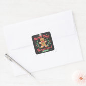 De Noordpool Gingerbread Bakery Kerstmis Vierkante Sticker (Envelop)