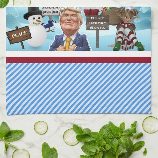 De Noordpool protesteert Trump Kitchen Theedoek (Gevouwen)