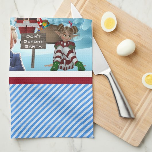 De Noordpool protesteert Trump Kitchen Theedoek (Quarter Fold)