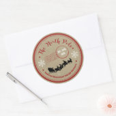 De Noordpool slee Overnight Delivery Kerstmis Ronde Sticker (Envelop)