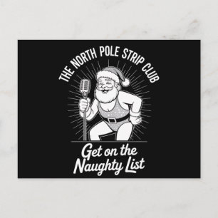 De Noordpool Strip Club Kerstman dansen Briefkaart