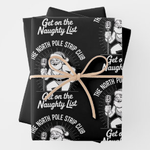 De Noordpool Strip Club Kerstman dansen Inpakpapier Vel