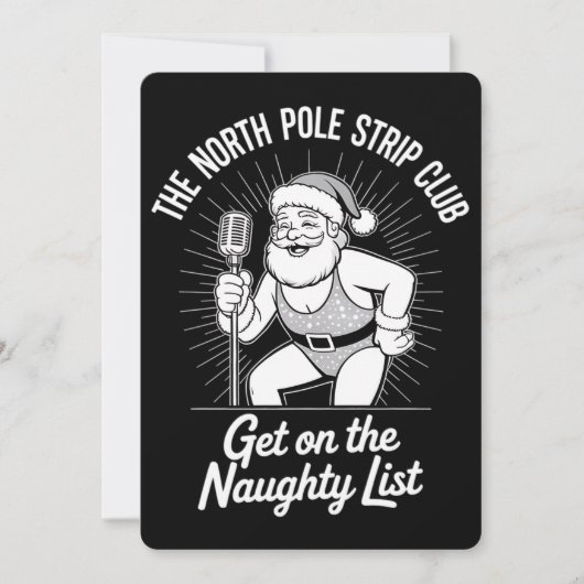 De Noordpool Strip Club Kerstman dansen Kaart (Voorkant)