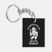 De Noordpool Strip Club Kerstman dansen Sleutelhanger (Voorkant Links)