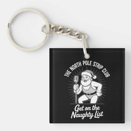 De Noordpool Strip Club Kerstman dansen Sleutelhanger (Voorkant)