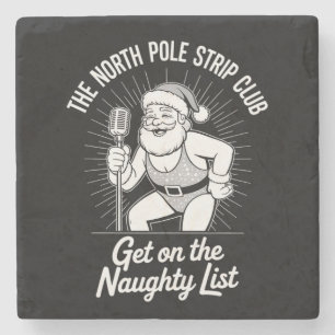 De Noordpool Strip Club Kerstman dansen Stenen Onderzetter