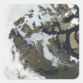 De noordwestpassage vierkante sticker (Voorkant)