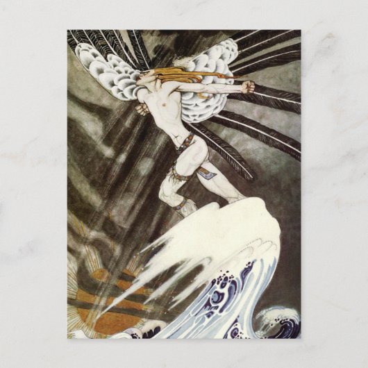 De noordwind die zich over het Zee bemoeien Briefkaart (Voorkant)