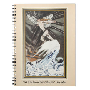 De noordwind gaat over het zee Kay Nielsen Notitieboek