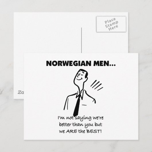 De Noorse Mannen zijn de beste Briefkaart (Voorkant / Achterkant)