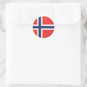 De Noorse vlag Classic ronde Sticker (Tas)