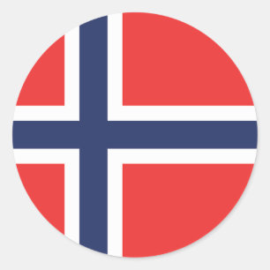 De Noorse vlag Classic ronde Sticker