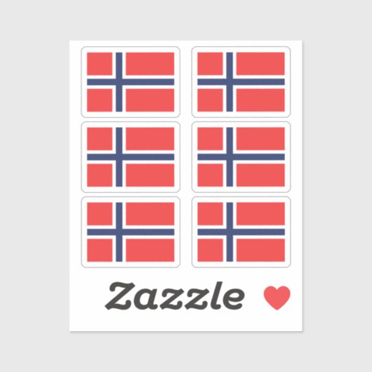 De Noorse vlag Collectie pack van 6 Sticker (Vel)