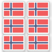 De Noorse vlag Collectie pack van 6 Sticker (Voorkant)
