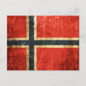 De Noorse vlag van Scratched en Worn Briefkaart (Voorkant)