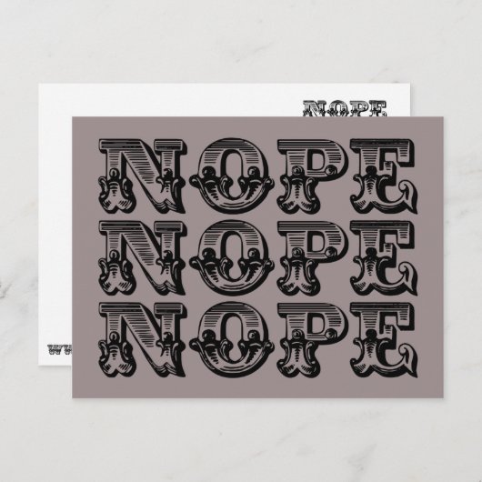 De Nope Kaart grappig briefkaart (Voorkant / Achterkant)