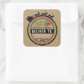 De North Pole Sleigh Express levering Kerstmis Vierkante Sticker (Tas)