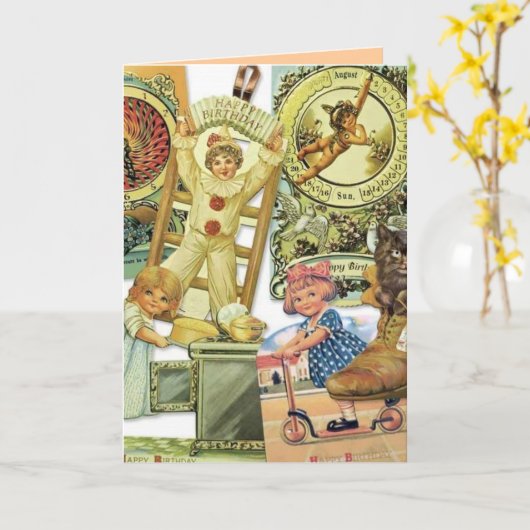 De nostalgische Kaart van de Verjaardag (Gele Bloem)