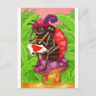 De Nota van de Liefde van het Lieveheersbeestje Feestdagenkaart