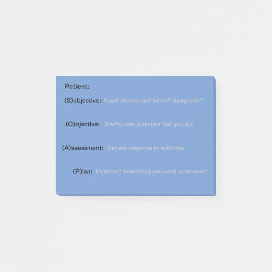 De nota van de ZEEP post-its voor therapiestudente Post-it® Notes (Voorkant)