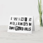 De Nota van het losgeld Kaart (Voorkant)