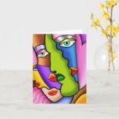 De notakaart Abstracte van de "Mooie Gezichten" Kaart (Gele Bloem)