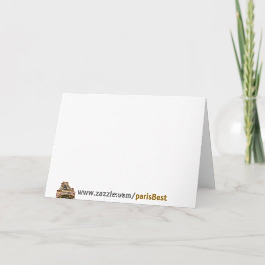 De notakaart die van Parijs het Louvre kenmerken Kaart (Achterkant)