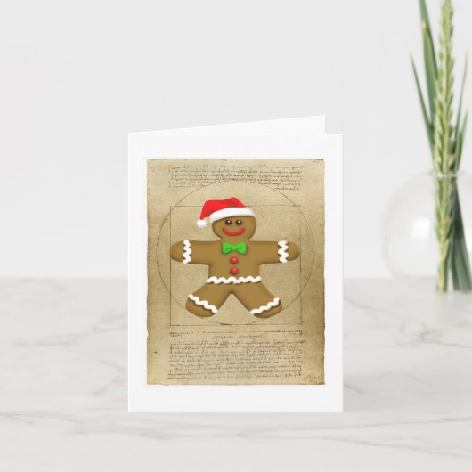 De notakaart van DaVinci van de peperkoek Feestdagen Kaart (Voorkant)