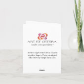 De notakaart van de engel feestdagen kaart (Achterkant)