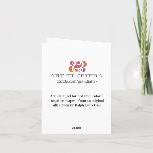 De notakaart van de engel feestdagen kaart (Achterkant)