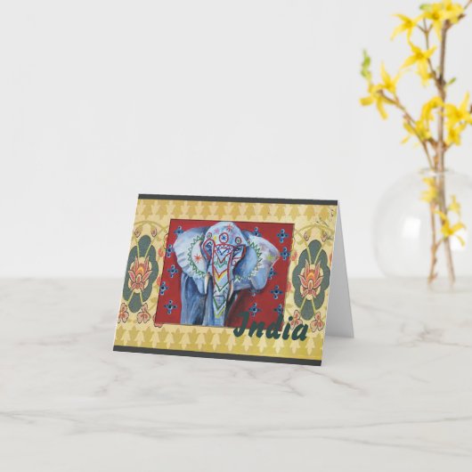 De notakaart van de olifant #2 kaart (Gele Bloem)