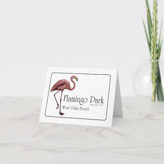 De notakaart van het Park van de flamingo Kaart (Voorkant)