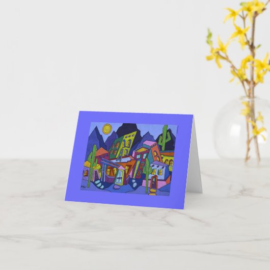 De notakaart van Noche van de adobe Kaart (Gele Bloem)