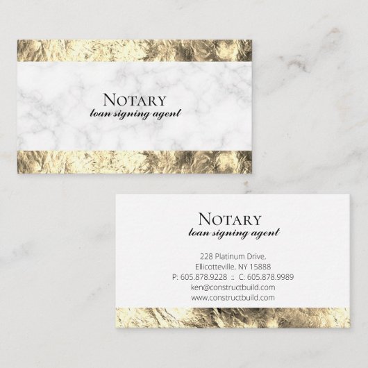 De Notarische Beroeps van de Agent van het Onderte Visitekaartje (Voorkant / Achterkant)