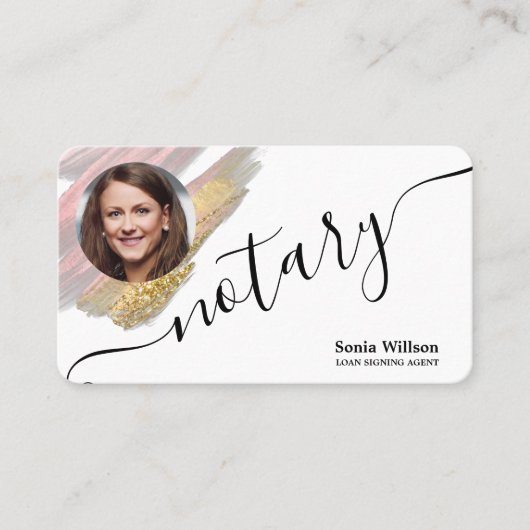 De Notarische Moderne Agent van het Ondertekenen v Visitekaartje (Voorkant)