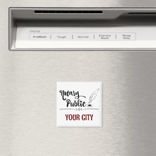 De notarische Openbare Veer Quill Uw Stad Geperson Magneet (Insitu (Vaatwasser))