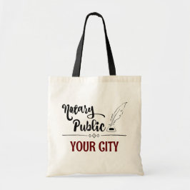 De notarische Openbare Veer Quill Uw Stad Geperson Tote Bag
