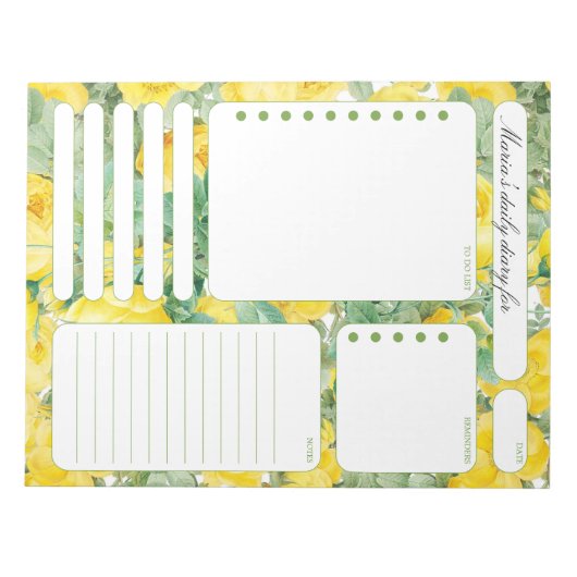 De  Nota's van de Planner van Rozen Dagelijkse en  Notitieblok (Voorkant)