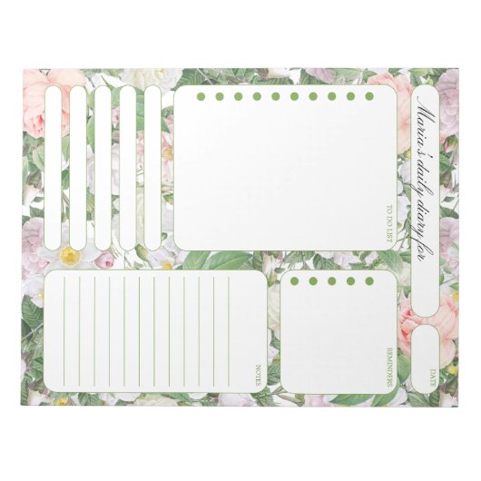 De  Nota's van de Planner van Rozen Dagelijkse en  Notitieblok (Voorkant)